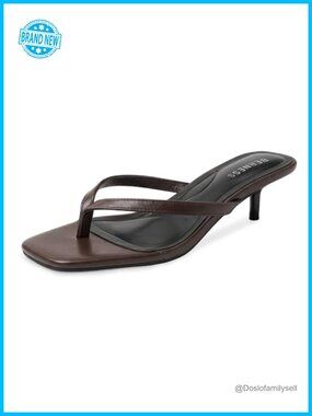 Kitten Heel Flip Flop Sandals Women 1.5-Inch Square Toe Thong Heels